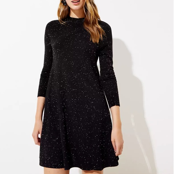 Nwt Loft Flecked Swing Sweater Dress Sz 